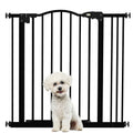 Adjustable Metal Pet Safety Gate with Auto Close Door for Doorways and Stairs Black