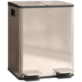 40L Dual Compartment Stainless Steel Bin with Deodoriser Holders Gold Tone by HOMCOM