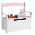 Pink 2 in 1 Toy Box with Lid for Kids Bedroom Nursery and Playroom by AIYAPLAY