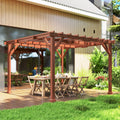 Wooden Garden Pergola Kit Trellis for Climbing Plants and Vines 3.3 x 3.3m by Outsunny