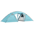 6 Person Family Camping Tent with Two Bedrooms and Living Area Waterproof Blue