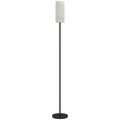 Modern White Floor Lamp with Linen Shade and Foot Switch for Living Room or Bedroom