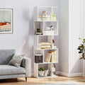 White Bookcase - Modern 5 Tier S Shaped Design For Home Office or Living Room - 60x24x185cm Homcom