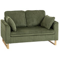 Armchair with Supportive Cushion and Soft Corduroy Upholstery for Relaxing Evenings Dark Green AOSOM