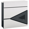 Silver Wall Mounted Post Box with Viewing Window and Locks Weatherproof Steel Mailbox by HOMCOM