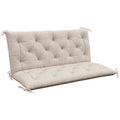 Outdoor Bench Cushion for 2 Seater Benches and Swing Chairs Water Resistant Khaki AOSOM
