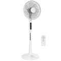 Pedestal Fan with Insect Repellent Slot and Quiet Cooling for Bedrooms and Living Rooms White AOSOM