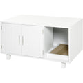 Nightstand Cat Litter Box Enclosure - White Pawhut