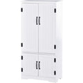 White Floor Storage Cabinet w/ Adjustable Shelves Homcom