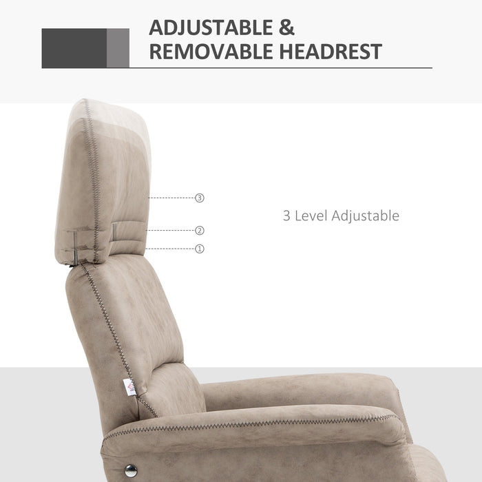 Swivel Recliner Chair & Footstool Set, Khaki
