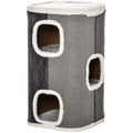 PawHut Cat Barrel Kitten Tree Tower Sisal Scratching Pet Furniture Climbing Frame Cozy Platform Soft Plush & Lamb Fleece Grey Pawhut