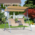 2 Seater Garden Swing Chair With Tilting Canopy & Storage Outsunny