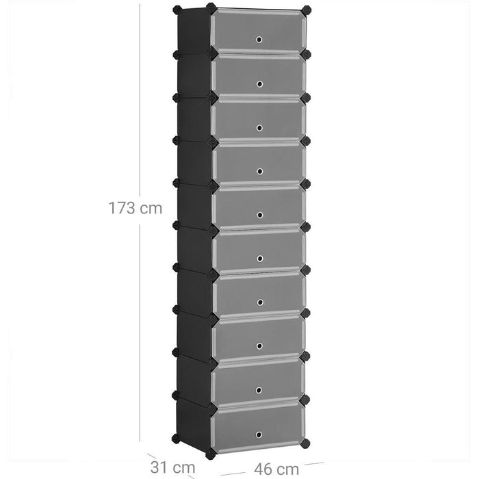 Cube Shoe Storage Unit With Doors