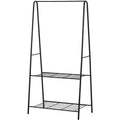 Black Metal Clothes Rack with Shelving Homcom