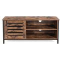 Vasagle Industrial TV Stand for 50 Inch TVs - features two open shelves and a storage cupboard on the left handside