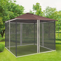 10x10ft Gazebo Mesh Mosquito Netting, 4-Panel Sidewalls Only Outsunny