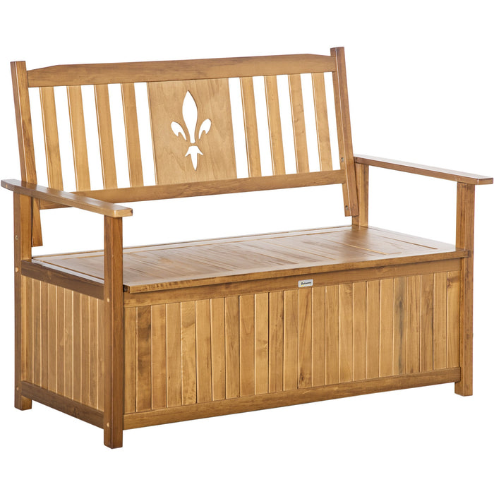 Outsunny 2 Seater Wooden Garden Bench With Storage