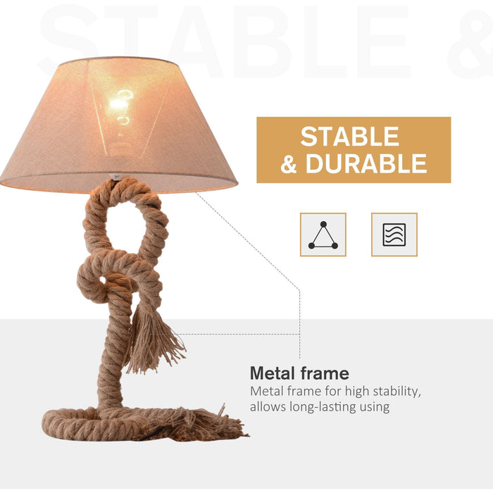 Nautical Twisted Rope Table Lamp, Beige