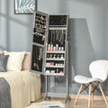 Lockable Jewellery Cabinet, Full-Length Mirror, Bedroom Decor Homcom