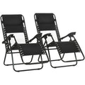 2pc Zero Gravity Chairs, Black Outsunny
