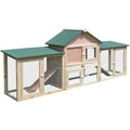 Deluxe Outdoor Rabbit Hutch with Ladder & Run Pawhut