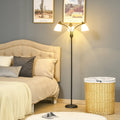 Arc Tree Floor Lamp, 3 Rotating Lights, Steel Frame Homcom