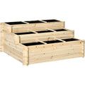 3 Tier Raised Flower Bed With 9 Grow Grids, Indoor/Outdoor Outsunny
