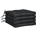 Garden Seat Cushion with Ties, Black 40x40cm Outsunny