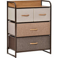 4-Drawer Steel & Wood Bedroom Dresser Homcom