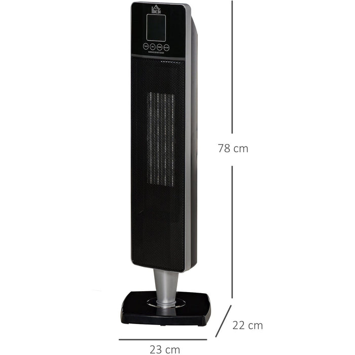 Tower Heater, Remote, Oscillating, Timer, 1KW/2kW, Black