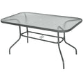 Outsunny Garden Table, Metal Frame, Grey Outsunny