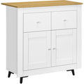 White Double Door Sideboard for Dining Room Homcom