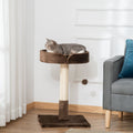 Small Cat Tree, Indoor, Sisal Scratching Post, Brown Pawhut