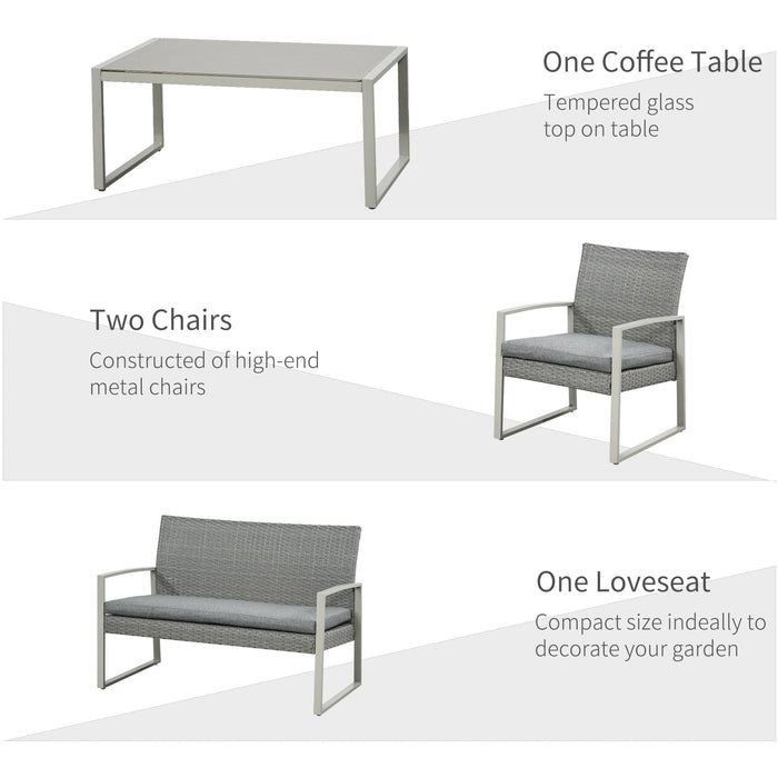 Outdoor Chairs and Table Set, Grey