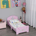 Kids Single Bed with Castle Design, Pink Homcom