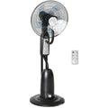 Misting Pedestal Fan, 2.8L Tank, Timer, Remote, Black Homcom