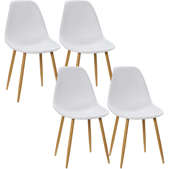 Set of 4 White Dining Chairs
