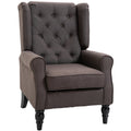 Brown Retro Wingback Accent Chair Homcom