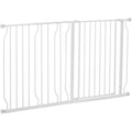 Extra Wide Pet Gate For Stairs (76Hx75-145Wcm) White Pawhut