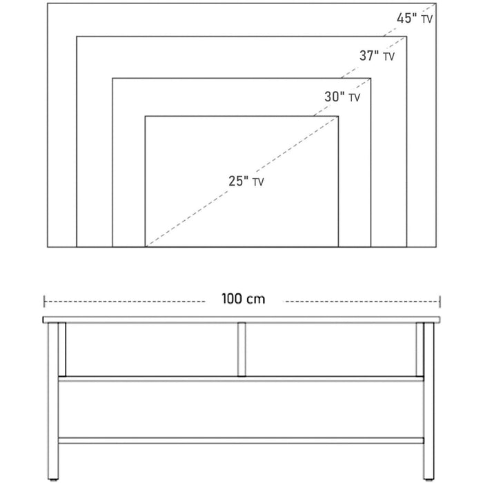 Industrial Style TV Stand With Shelves For Up To 45" TVs