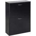 Black Tipping Shoe Cabinet w/ Adjustable Shelf Homcom