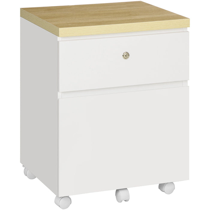 2-Drawer Mobile Filing Cabinet, White