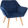 Blue Velvet Accent Chair With Wide Arms Homcom