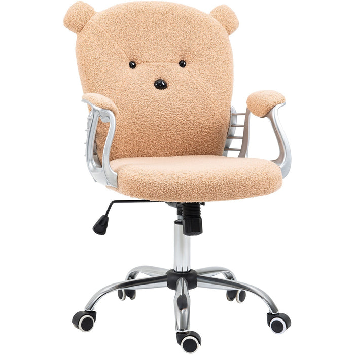 Teddy Fleece Bear Shape Office Chair Brown