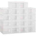 Portable Shoe Storage Cabinet, Clear/White Homcom
