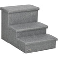 Pet Steps With Storage, 3 Steps, Grey Pawhut