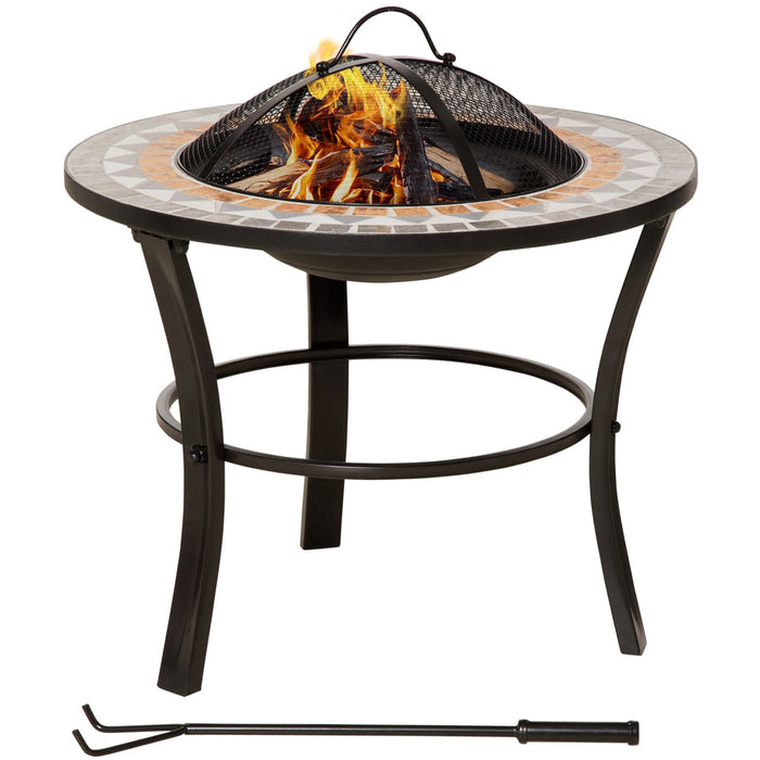 60cm Outdoor Mosaic Fire Pit Table