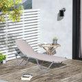 Sun Lounger Relaxer, 5-Position Backrest, Lightweight Outsunny