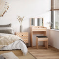 Dressing Table With Flip up Mirror and Stool Homcom