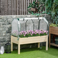 Raised Wooden Garden Box With Cover Outsunny